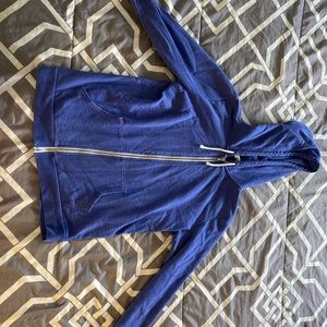 Blue hooded jacket